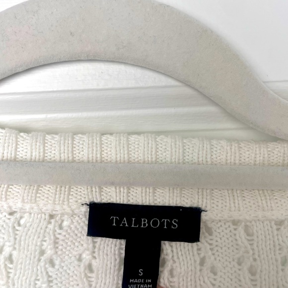 TALBOTS- TEXTURED CREWNECK CARDIGAN - Picture 4 of 6